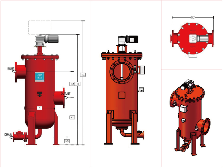 A700系列自清洗過濾器尺寸圖